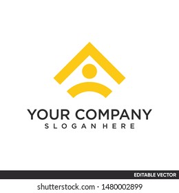 arrow and people logo design simple geometric