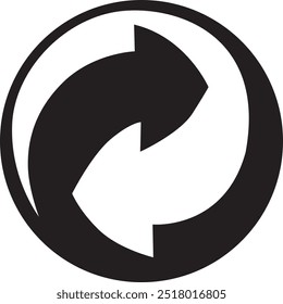 Arrow perform yin and yang black and white. Can be placed into box or any packaging labels