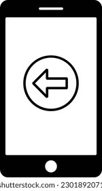 flecha de dirección de teléfono flecha hacia la izquierda Glifo