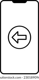 flecha de dirección de teléfono dirección a la izquierda Esquema