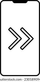 arrow phone direction move play Outline