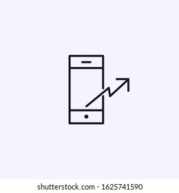 Up arrow phone  isolated icon