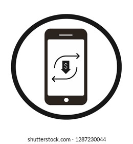 arrow phone vector icon