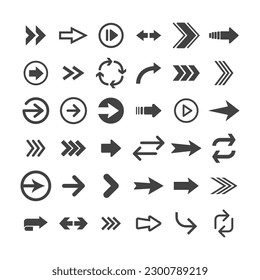 Arrow pictogram collection. Set of arrows.