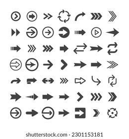 Arrow pictogram collection. Set of arrows.