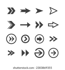 Arrow pictogram collection. Set of arrows.