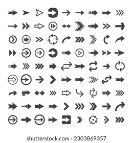 Colección de pictogramas de flecha. Conjunto de flechas.