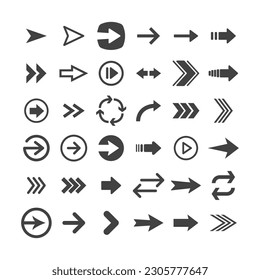 Arrow pictogram collection. Set of arrows.
