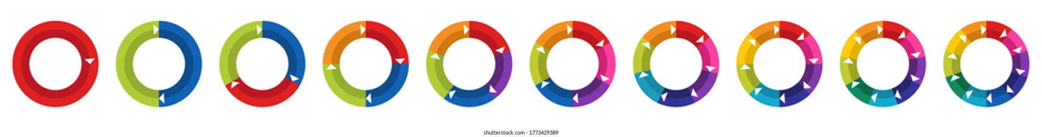 Arrow pictogram refresh reload rotation loop sign set. Simple black icon on white background. Modern mono solid plain flat minimal style. Vector illustration web design elements.