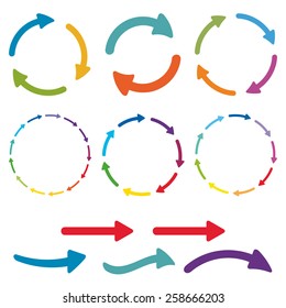 Arrow pictogram set. Simple color web icon on white background. Vector 