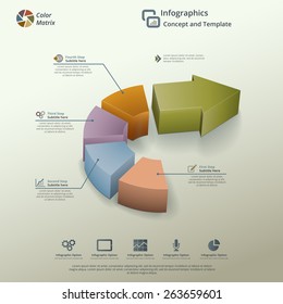 Arrow Pie Chart Infographic Background Concept