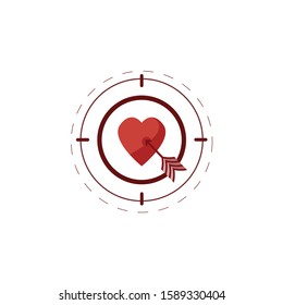 arrow pierces the heart clipart flat icon on white background. arrow pierces the heart clipart flat icon on white background. arrow pierces the heart clipart flat icon on white background. 