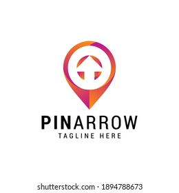 Arrow pin logo design template