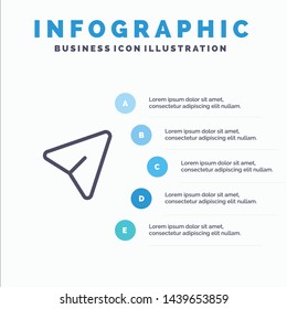 Arrow, Pin, Mouse, Computer Line icon with 5 steps presentation infographics Background