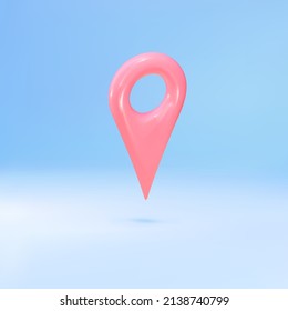 Arrow, pin realistic 3d. Art design location symbol template. Vector illustration.