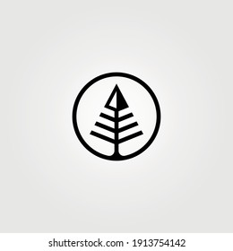 arrow pine tree logo vector symbol minimalist illustration design