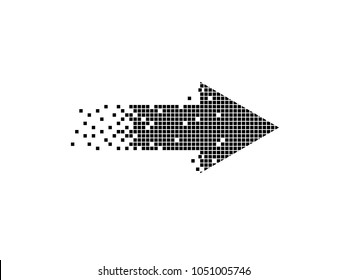 Arrow pixel art design. Isolated Vector Illustration.