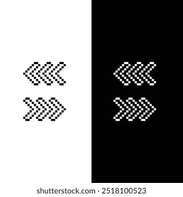 arrow pixel art icon vector 8 bit game company logo template