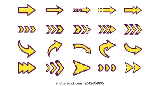 Arrow Pixel Art Vector Collection