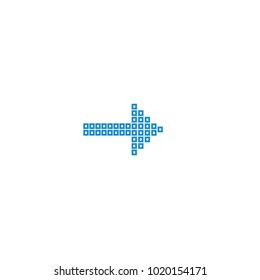 Arrow pixel icon vector isolated on white background. Trendy arrow pixel icon in flat style. Template for app, ui and logo, vector illustration eps 10