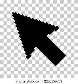 Arrow pixel icon, web cursor click mouse symbol, computer pointer vector illustration .