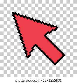 Arrow pixel icon, web cursor click mouse symbol, computer pointer vector illustration .
