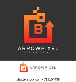 arrow pixel initial Letter B Logo design