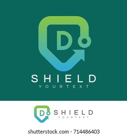arrow pixel initial Letter D Logo design