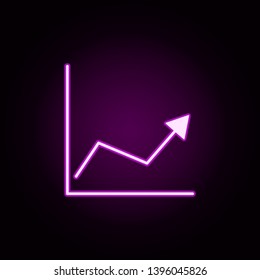arrow plan neon icon. Elements of finance set. Simple icon for websites, web design, mobile app, info graphics