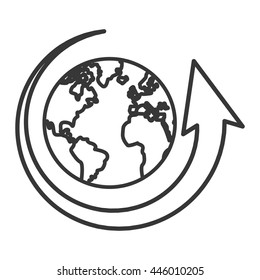 arrow and planet earth icon