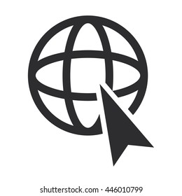 arrow and planet earth icon