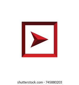 arrow play box logo vector illustration 