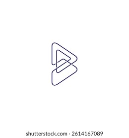 arrow play button abstract linear logo design