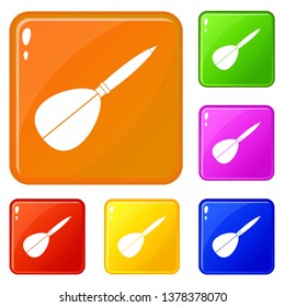 Arrow to play dart icons set collection vector 6 color isolated on white background