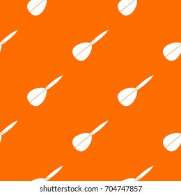 Arrow to play dart pattern repeat seamless in orange color for any design. Vector geometric illustration