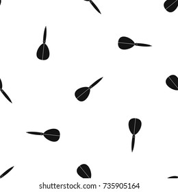 Arrow to play dart pattern repeat seamless in black color for any design. Vector geometric illustration