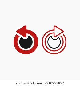 Arrow play icon set. Rotation circle. Arrow Vector Collection.