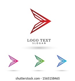 Arrow, Play  & Movement Logo. Icon  & Symbol Vector Template.