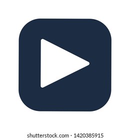 Arrow play sign flat vector icon. Multimedia pictogram symbol. Video and audio activation button
