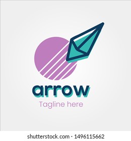 arrow playful comical Memphis design logo, icon template EPS 10 VECTOR 