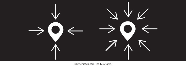 Icono de concentración de flecha y punto 333 