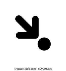 Arrow point to down icon