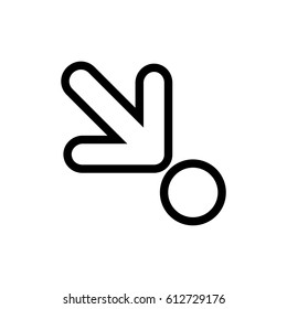 Arrow point to down line icon