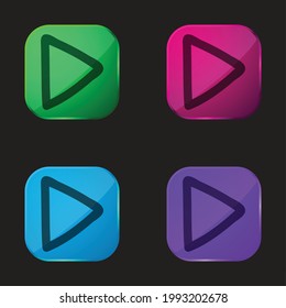 Arrow Point Hand Drawn Outline Pointing To Right Direction four color glass button icon