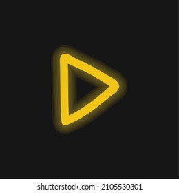 Arrow Point Hand Drawn Outline Pointing To Right Direction yellow glowing neon icon