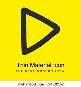 Arrow point hand drawn outline pointing to right direction bright yellow material minimal icon or logo design