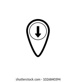 arrow at point of map icon. Element different kinds of arrows for mobile concept and web apps. Icon for website design and development, app development. Premium icon on white background