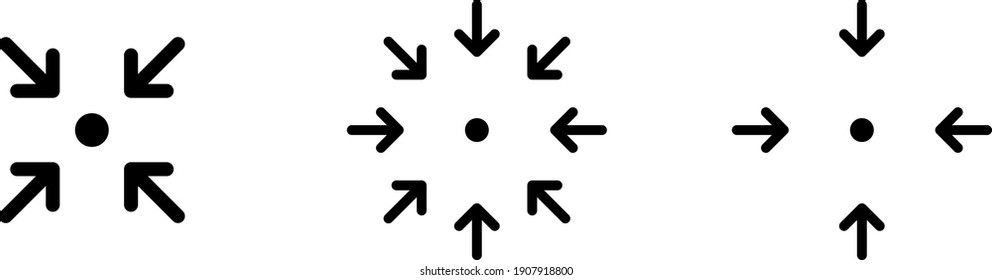 Pfeil und Punkt, die das Symbol Konzentration symbolisieren, Vektorgrafik