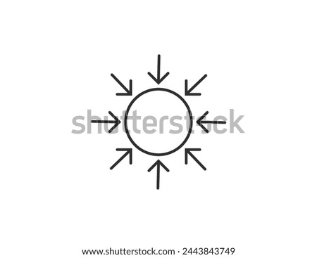 Arrow and point symbolising. Concentration icon , vector illustration.