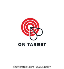 Diseño del logotipo de destino de punto de flecha